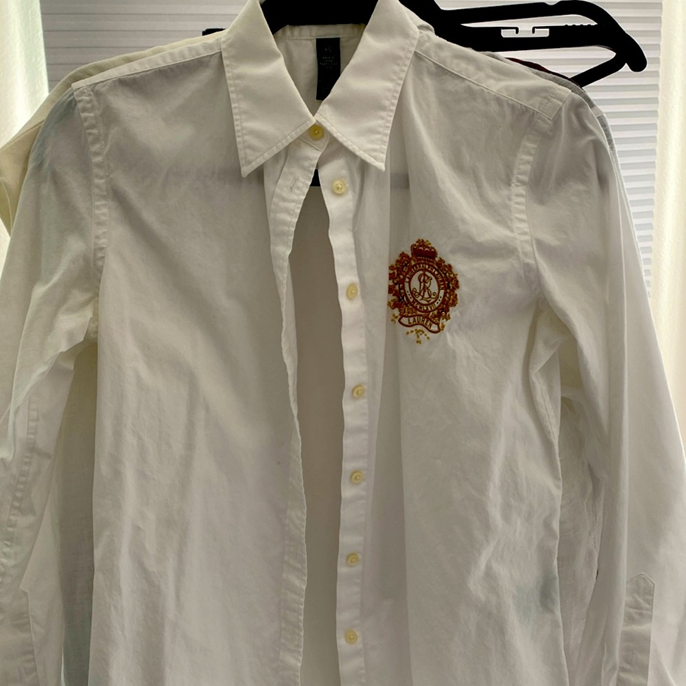 Ralph Lauren dress shirt with stitched emblem